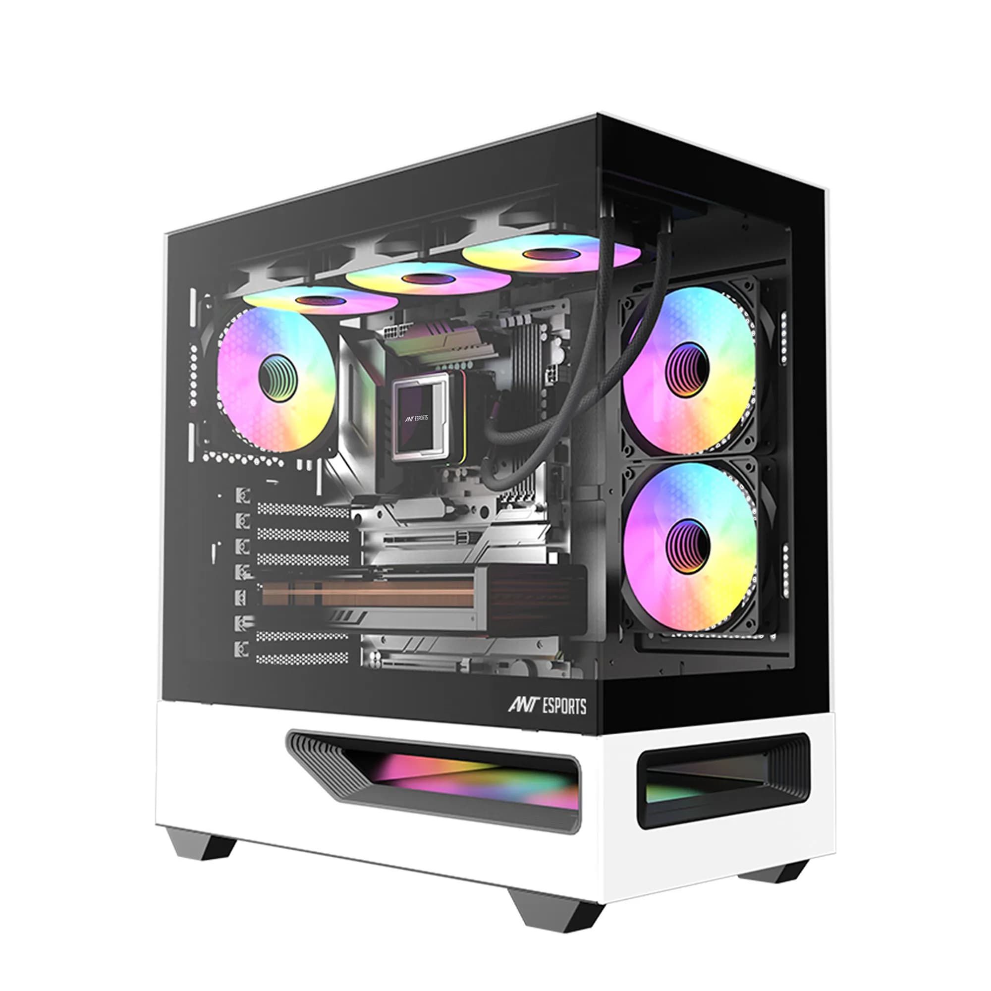 Ant Esports Mid Tower Gaming Cabinet (E-ATX/ATX/M-ATX/M-ITX) Crystal Spectra