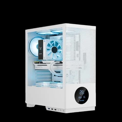 Ant Esports Mid Tower Cabinet (ATX/M-ATX/M-ITX) X2 LCD White
