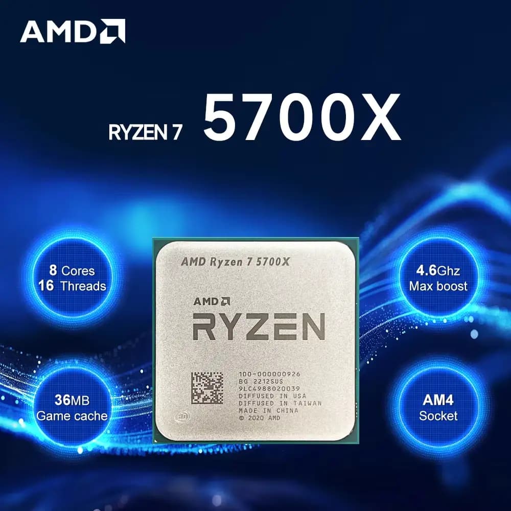 AMD CPU Tray Ryzen 7 5700X (1 Year From AMD Service Center)