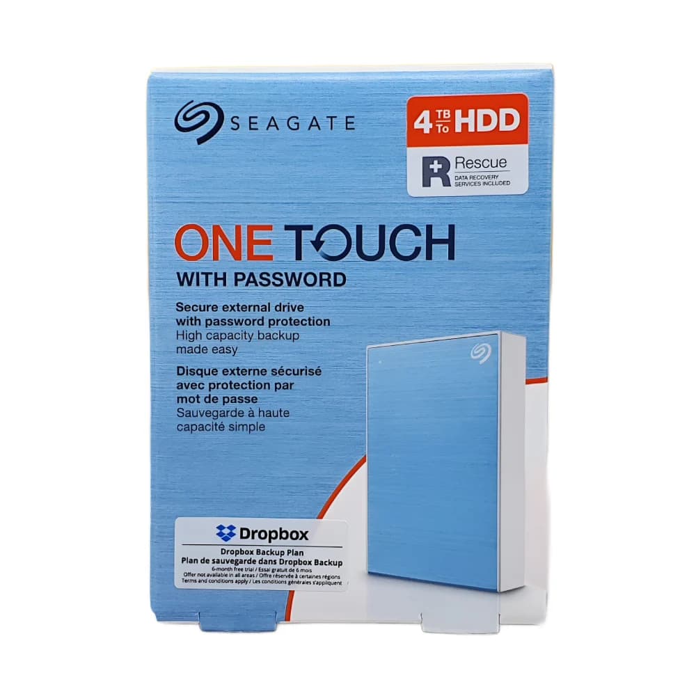 Seagate External USB Hard Disk One Touch 4TB (Light Blue)