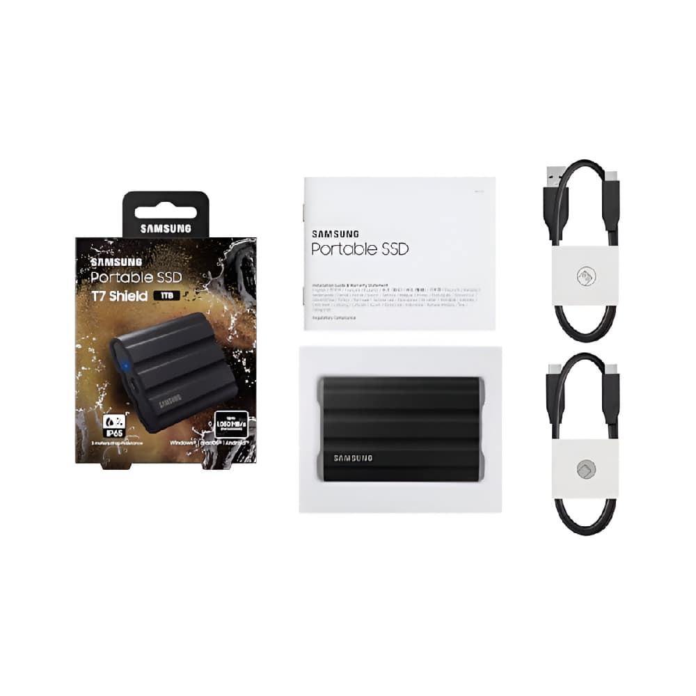 Samsung External SSD 1TB T7 Shield (With USB Type-C) Black