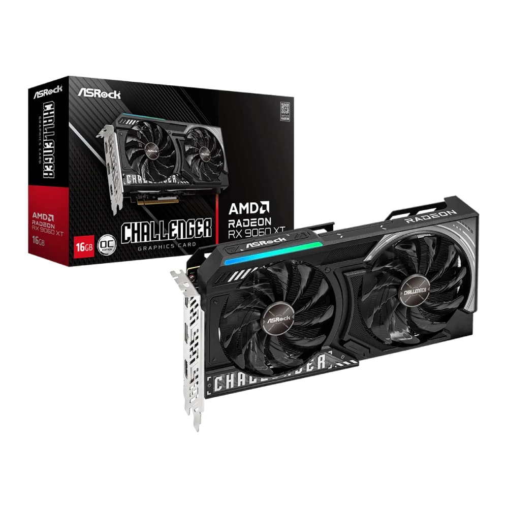 Asrock Graphic Card AMD Radeon RX 9060 XT Challenger 16GB DDR6 OC Dual Fan