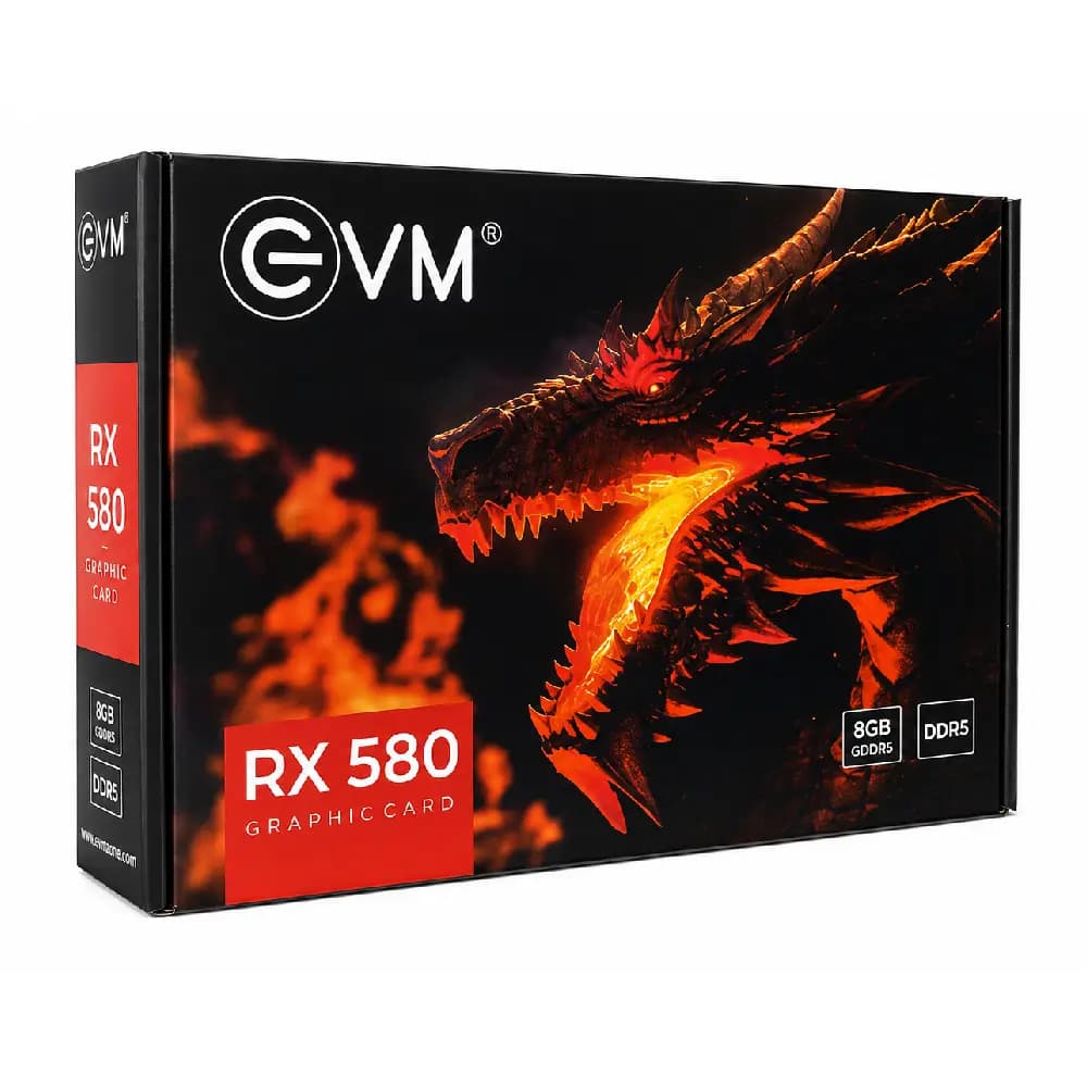EVM Nvidia Graphic Card RX 580 8GB DDR5 with HDMI, DVI, DP Port