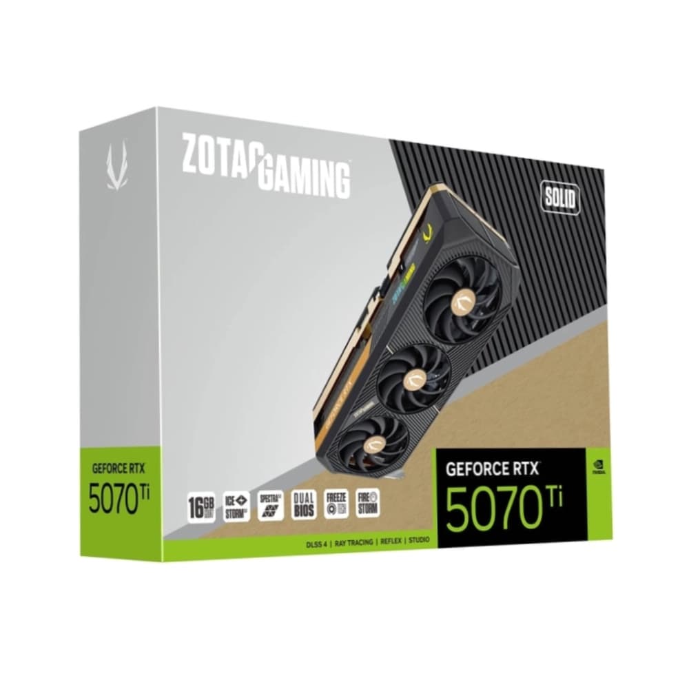 ZOTAC Nvidia Graphic Card RTX 5070 Ti 16GB DDR7 Gaming Solid SFF Triple Fan