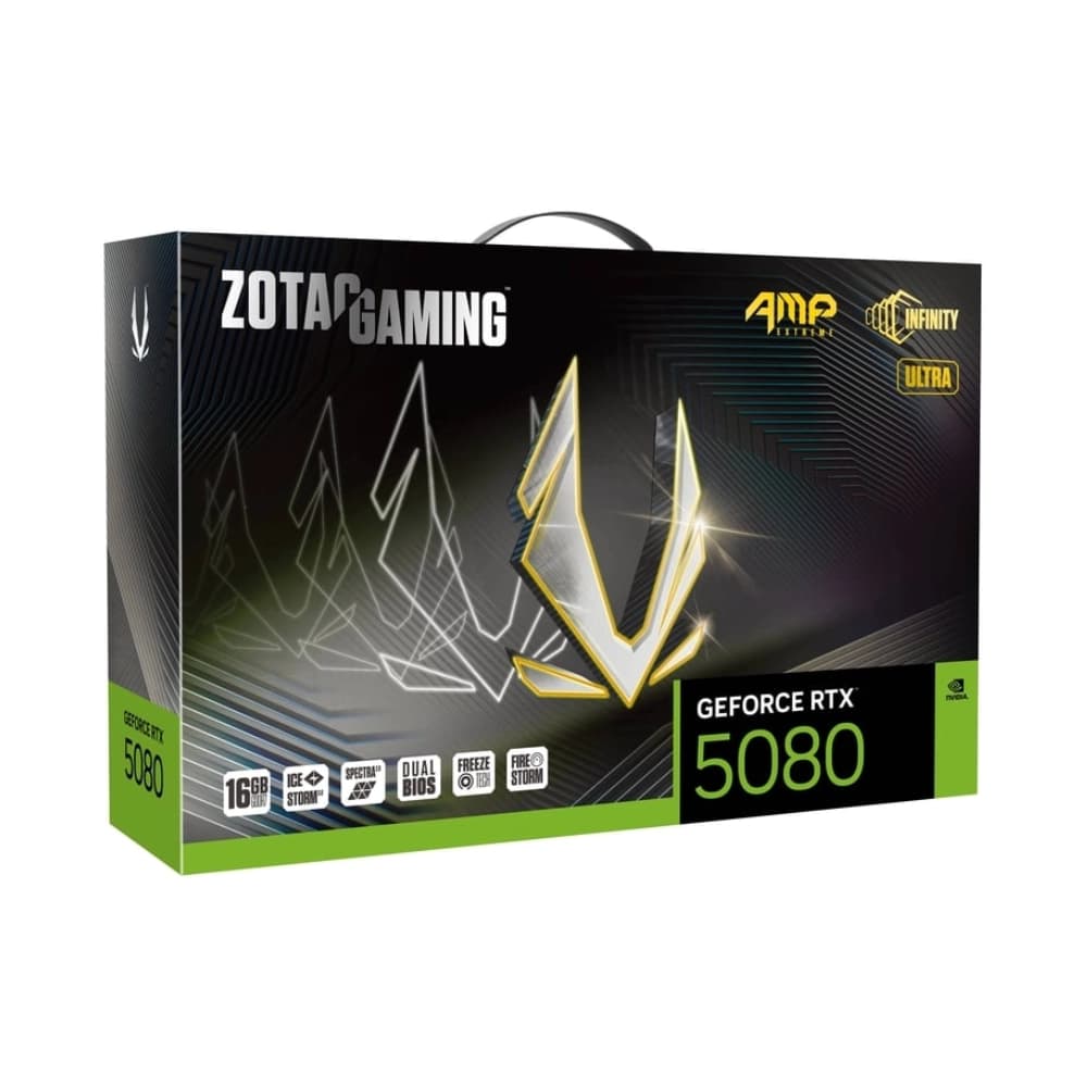 ZOTAC Nvidia Graphic Card RTX 5080 16GB DDR7 Gaming AMP Extreme Infinity Ultra Triple Fan