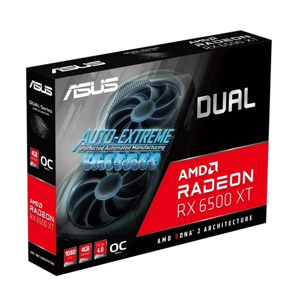 Asus Graphic Card Dual RX 6500 XT 4GB DDR6 V2 OC Dual Fan