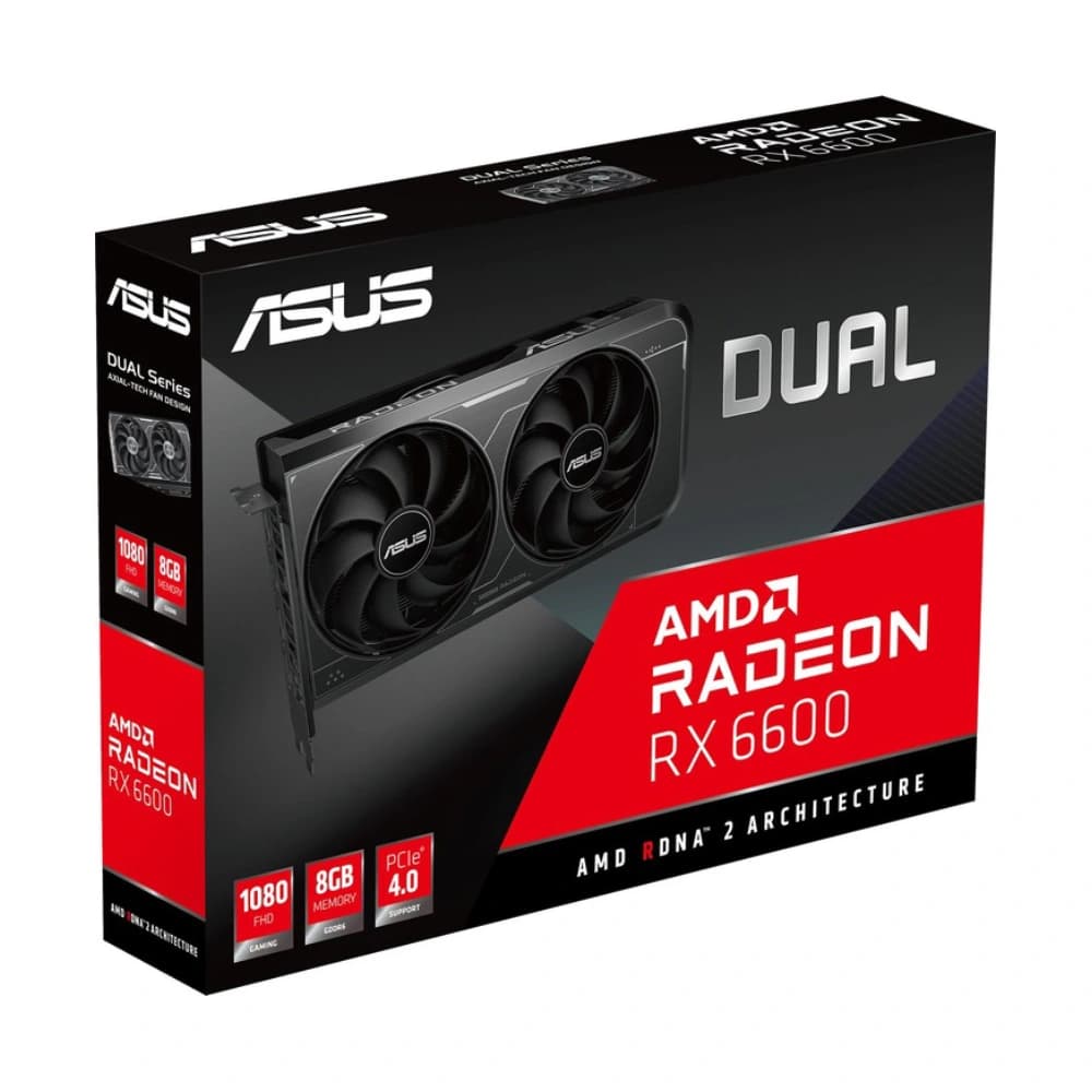 Asus Graphic Card Dual RX 6600 8GB DDR6 V3 Dual Fan