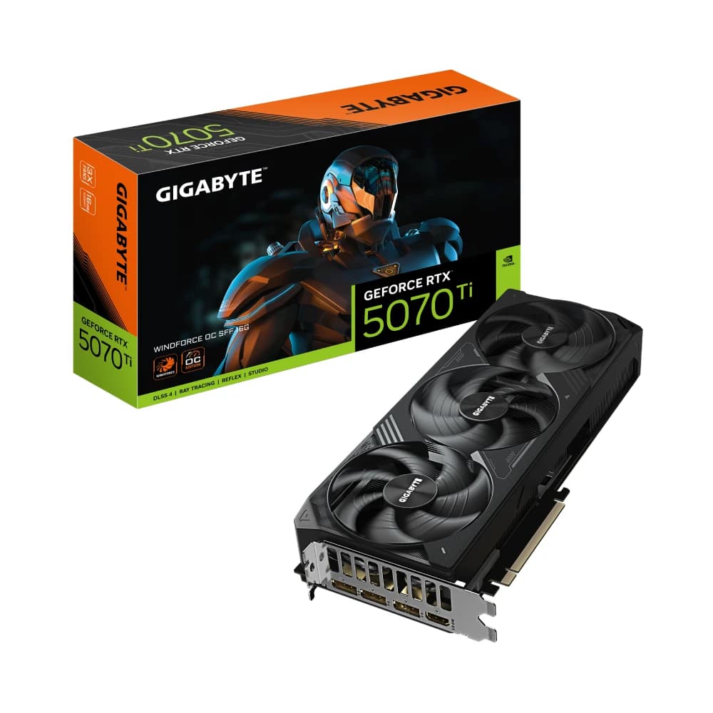 Gigabyte Nvidia Graphic Card RTX 5070 Ti 16GB DDR7 Windforce OC SFF Triple Fan
