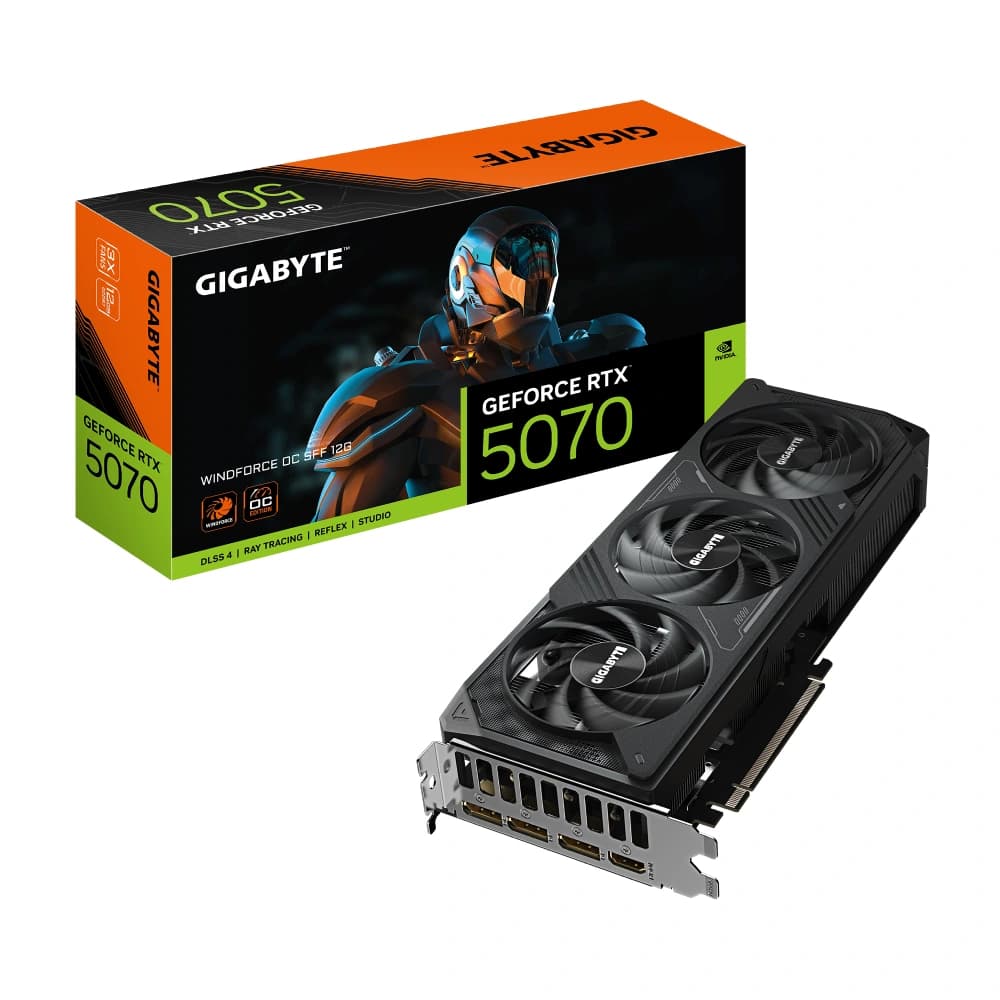 Gigabyte Nvidia Graphic Card RTX 5070 12GB DDR7 Windforce OC SFF Triple Fan