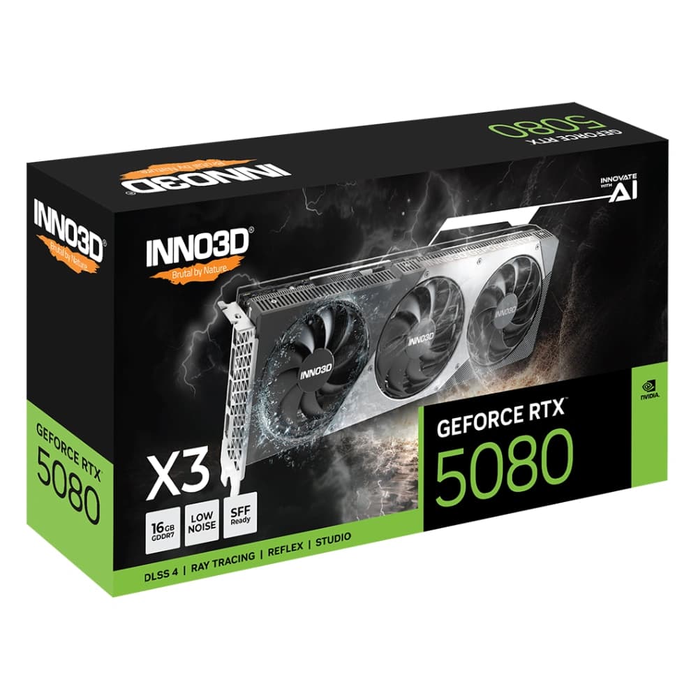 INNO3D Nvidia Graphic Card RTX 5080 16GB DDR7 X3 Gaming OC Triple Fan