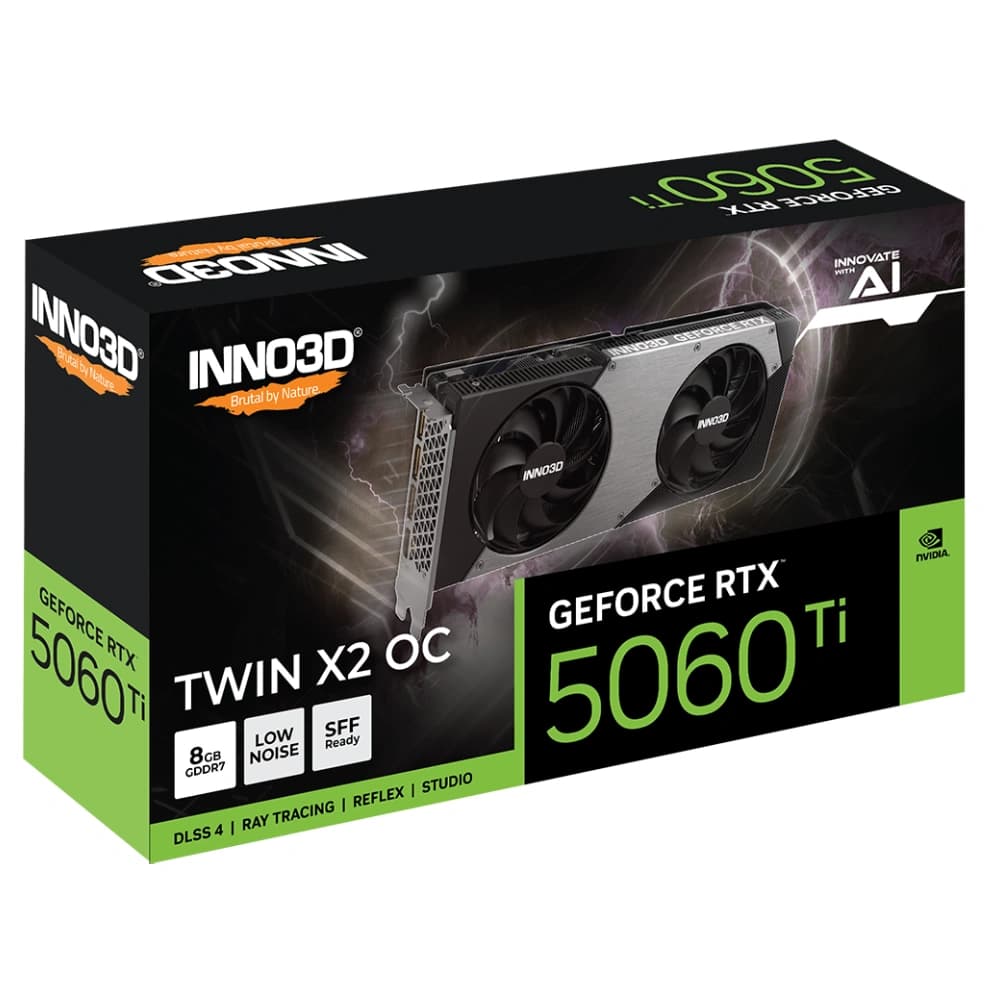 INNO3D Nvidia Graphic Card RTX 5060 Ti 8GB DDR7 Twin X2 OC Dual Fan