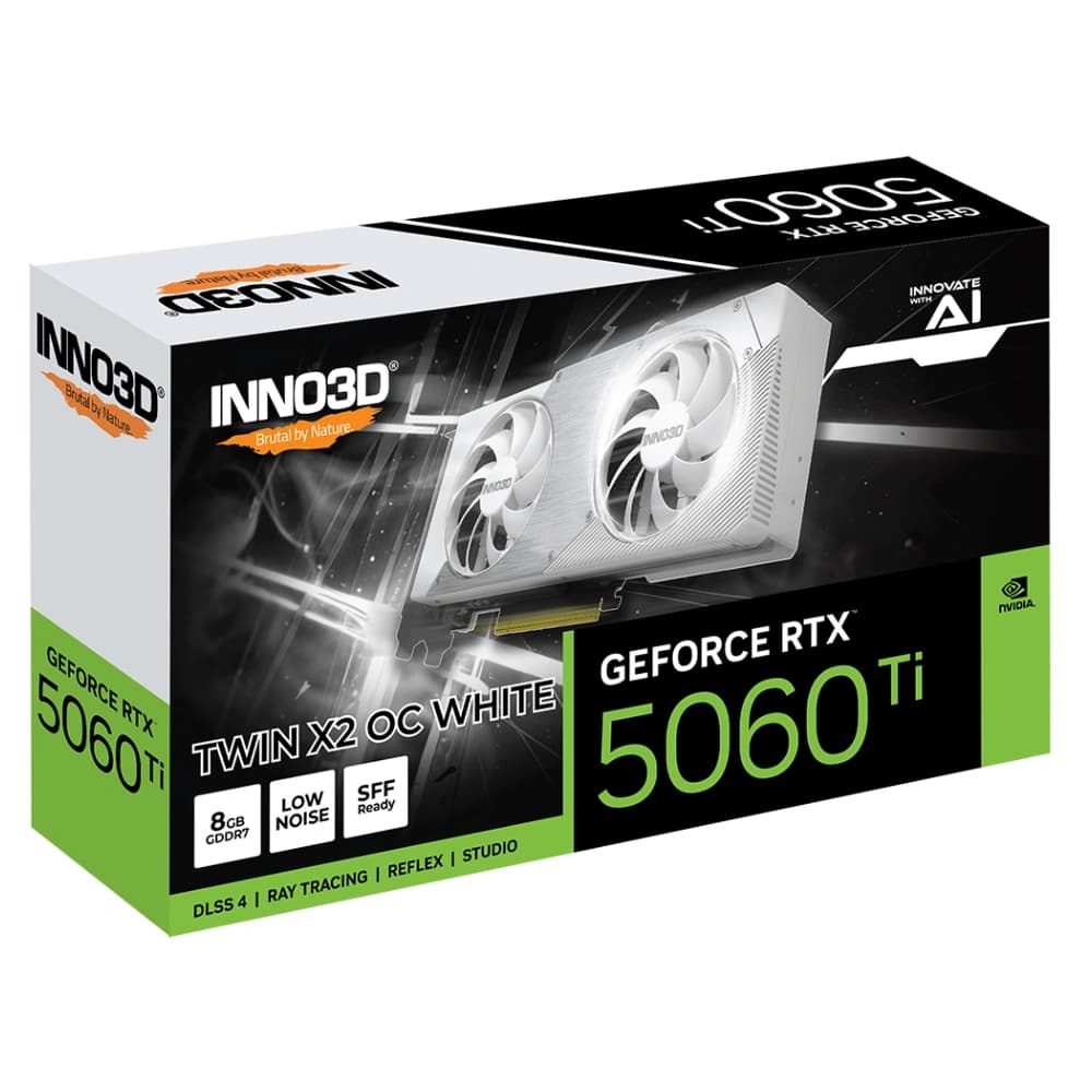 INNO3D Nvidia Graphic Card RTX 5060 Ti 8GB DDR7 Twin X2 OC White Dual Fan