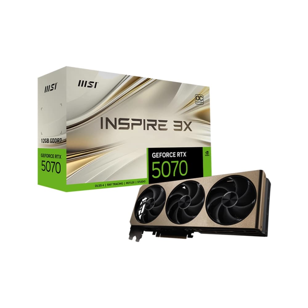 MSI Nvidia Graphic Card RTX 5070 12GB DDR7 Inspire 3X OC Triple Fan