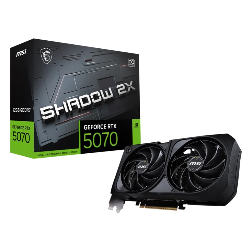 MSI Nvidia Graphic Card RTX 5070 12GB DDR7 Shadow 2X OC Dual Fan