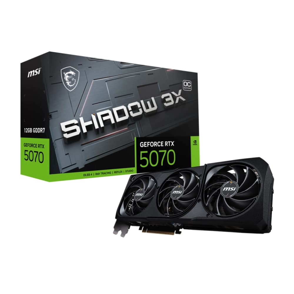 MSI Nvidia Graphic Card RTX 5070 12GB DDR7 Shadow 3X OC Triple Fan