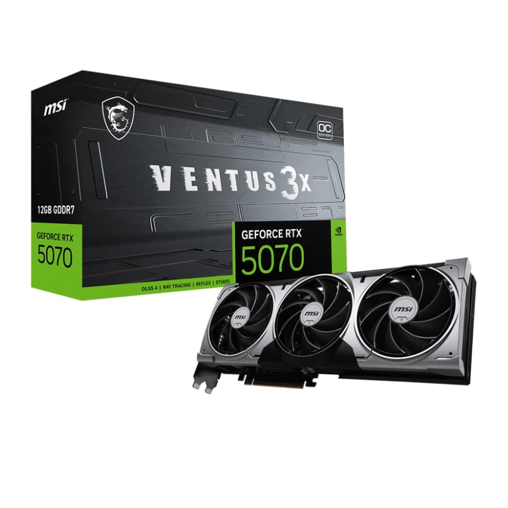 MSI Nvidia Graphic Card RTX 5070 12GB DDR7 Ventus 3X OC Triple Fan