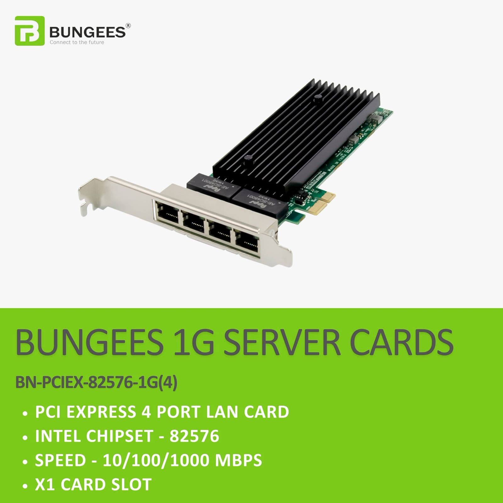 BUNGEES PCI EXPRESS X1 1G 2 PORT LAN CARD