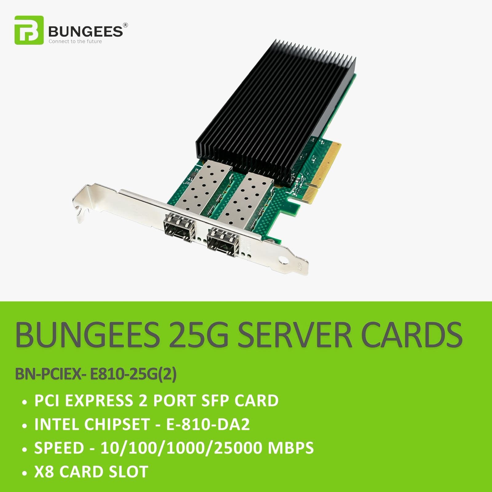 BUNGEES PCI EXPRESS X8 2 PORT SFP CARD