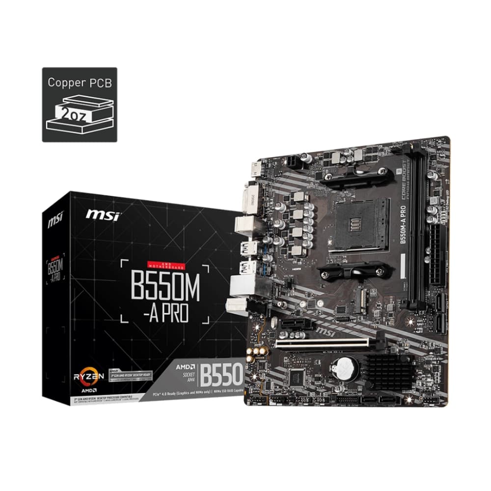 MSI MOTHERBOARD 550 (B550M A PRO) DDR4 (FOR AMD)