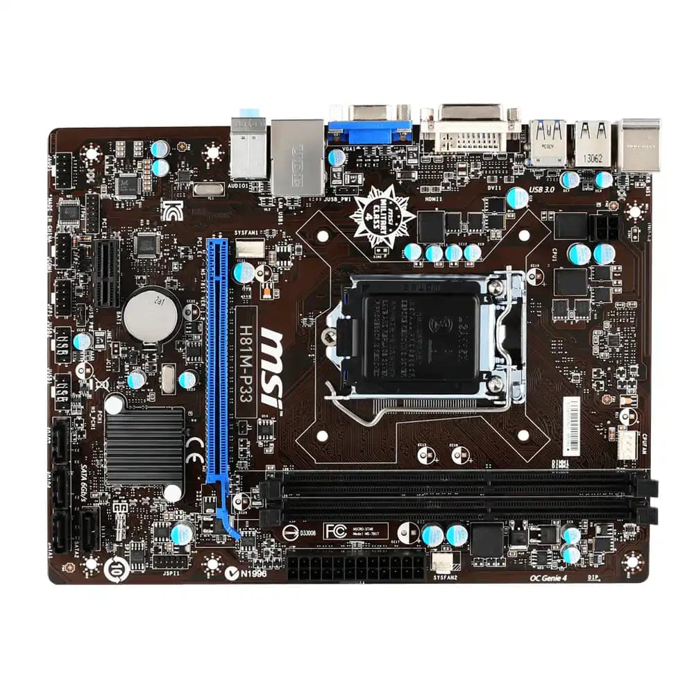 MSI Motherboard H81M-P33 DDR3 For Intel 4th Gen (Import)