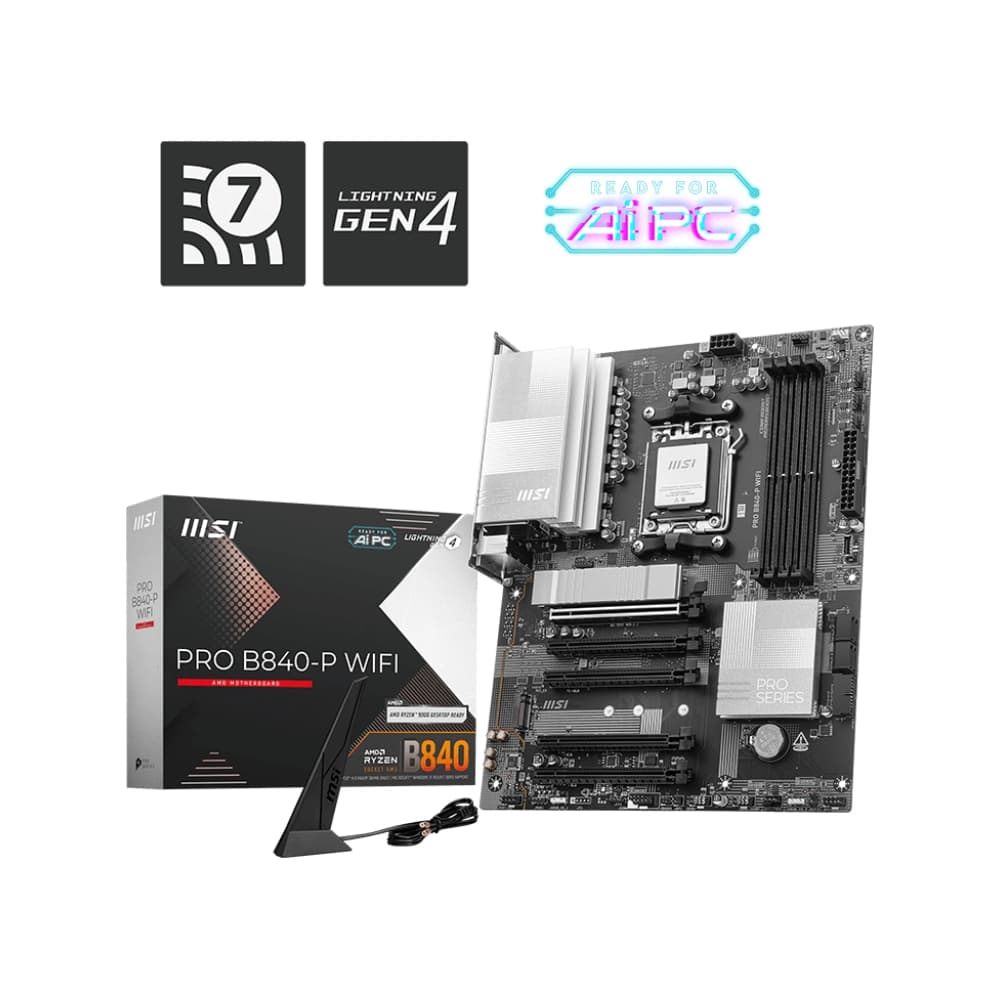 MSI Motherboard PRO B840-P WIFI DDR5 For AMD