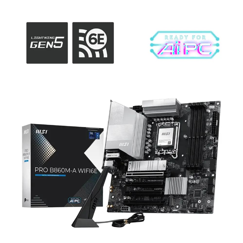 MSI Motherboard PRO B860M-A WIFI6E DDR5 For Ultra Processors