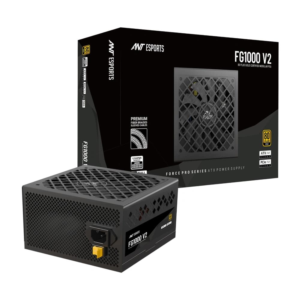 Ant Esports Desktop Power Supply 1000w 80 Plus Gold Fully-Modular FG1000 V2