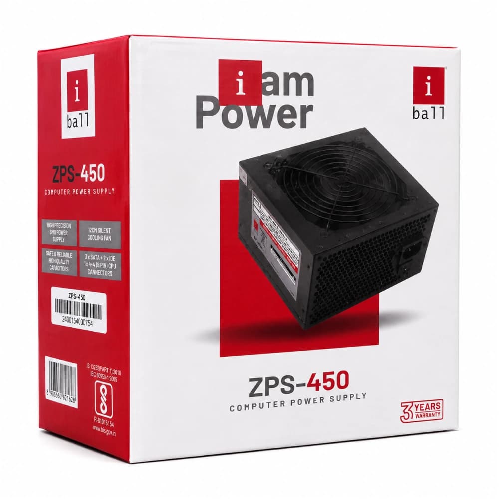 Iball Desktop Power Supply 450w ZPS-450