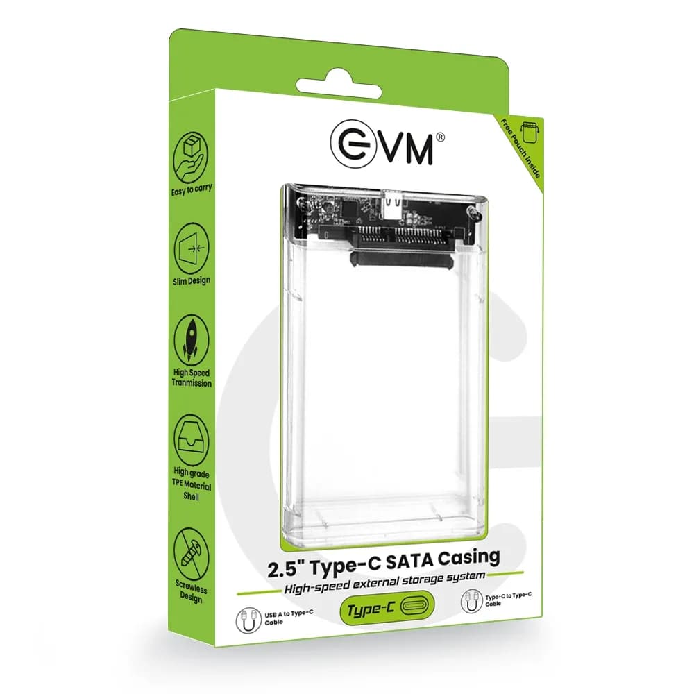 EVM SSD Casing 2.5 Inch Sata USB 3.1 Type-C (ESC-TP02)