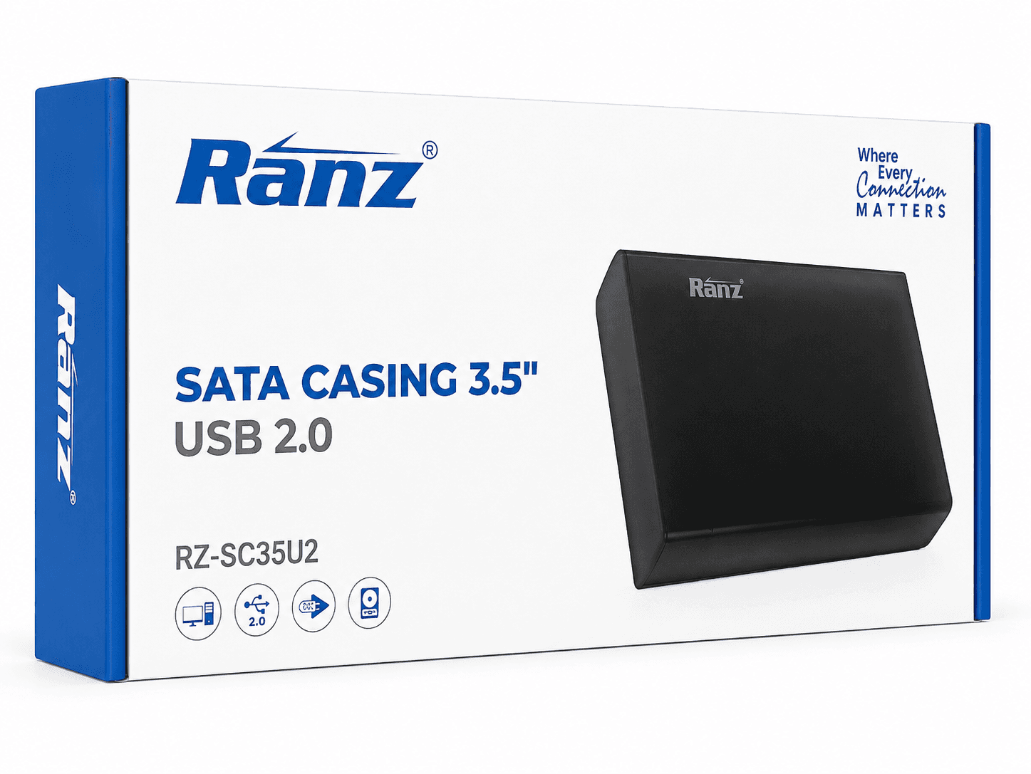 Ranz HDD Casing 3.5 Inch with Adapter USB 2.0
