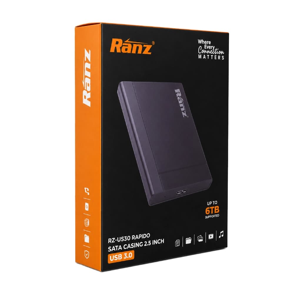 Ranz SSD Casing 2.5 Inch Sata USB 3.0 Plastic (RAPIDO 3.0)