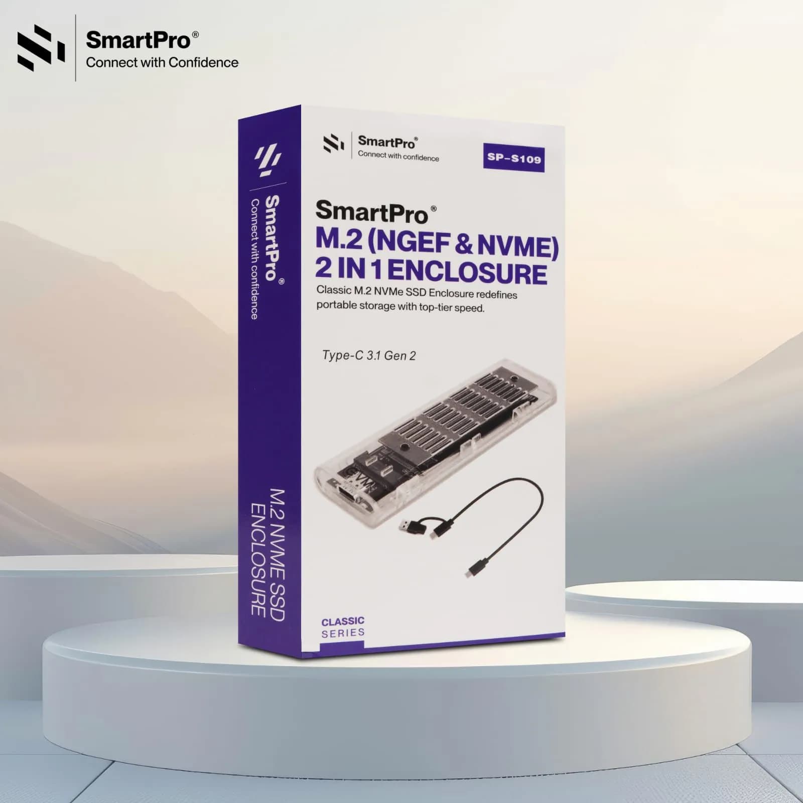 Smartpro SSD Casing M.2 (NGFF & NVMe) 2 in 1 Type-C(SP-S109)
