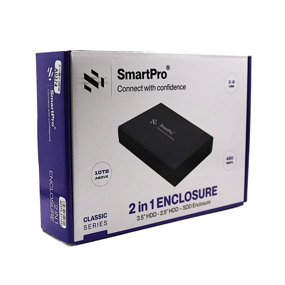 Smart-Pro HDD Casing 3.5 Inch With Adapter USB 2.0 Plastic