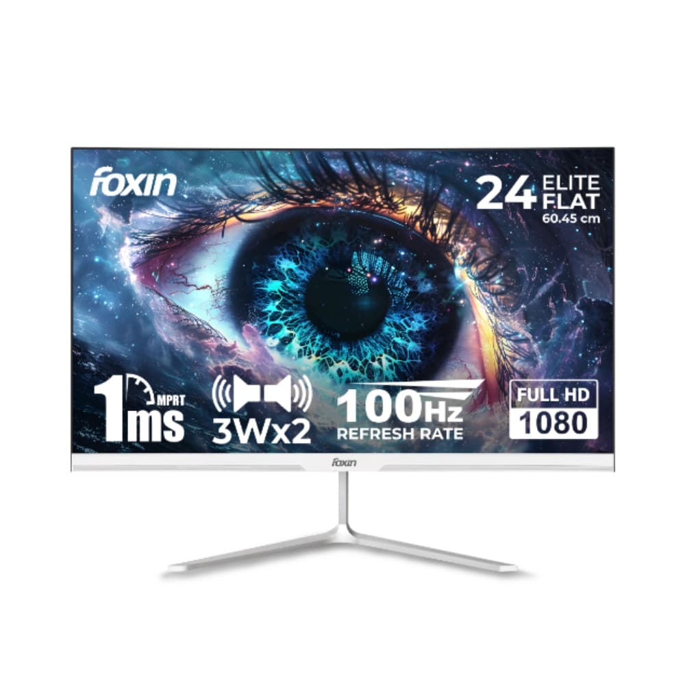 Foxin LED Monitor 24" FHD 100Hz with HDMI | VGA | Speaker (Elite)