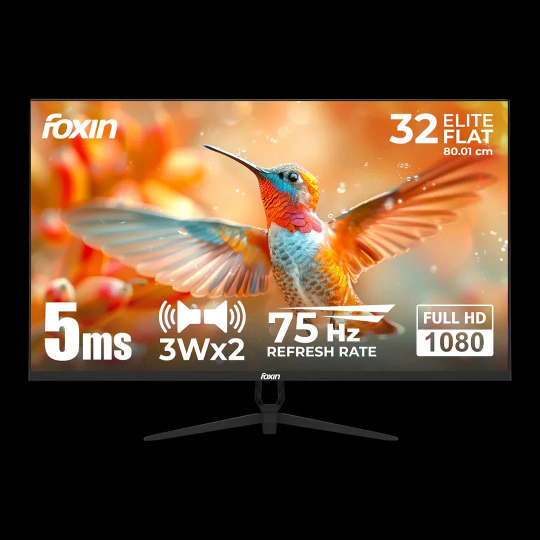 Foxin LED Monitor 32" IPS FHD 75Hz with HDMI | VGA | Speaker (Elite 32)