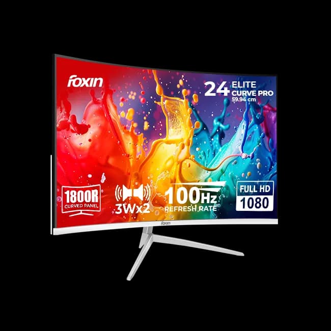 Foxin LED Monitor 24" Curved FHD 100Hz with Speaker (Elite Pro 24)