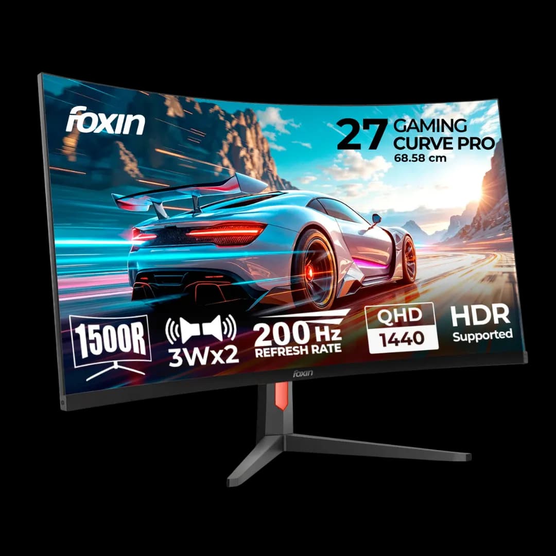 Foxin LED Monitor 27" Curved 2K QHD 200Hz with Speakers (Phantom Pro 27)
