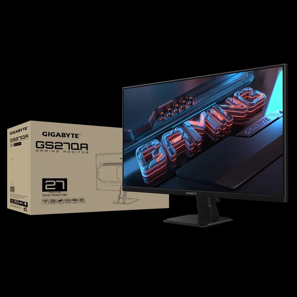 Gigabyte LED Monitor 27" QHD 2K IPS 180Hz For Gaming with 2×HDMI | DP GS27QA