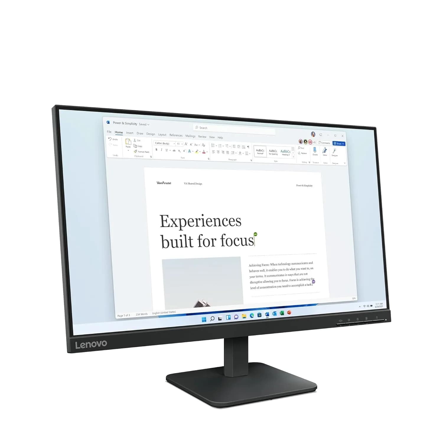 Lenovo LED Monitor 24" FHD IPS 100Hz with HDMI | VGA (L24-4e)