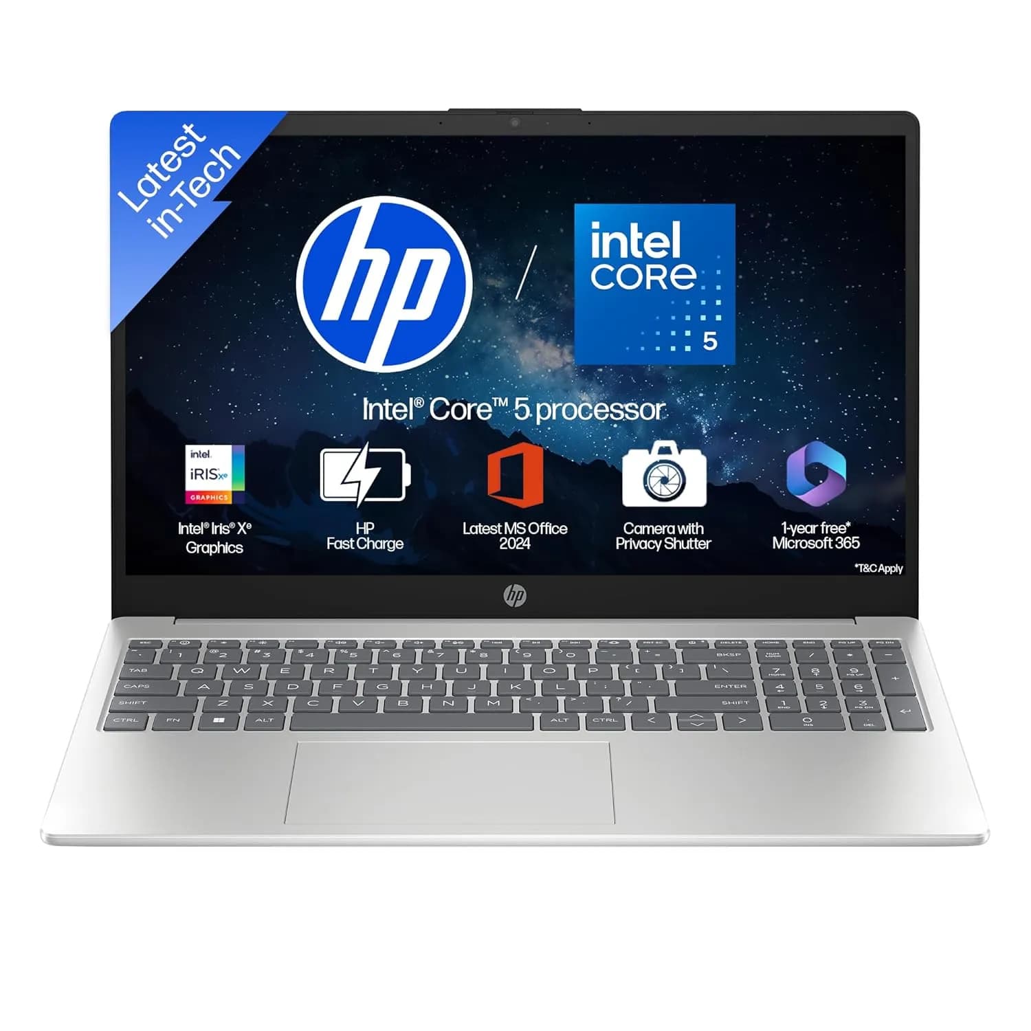 HP Laptop 15-fd0640tu Core 5-120U Silver (16GB | 512GB | 15.6 | Win |Without Bag )