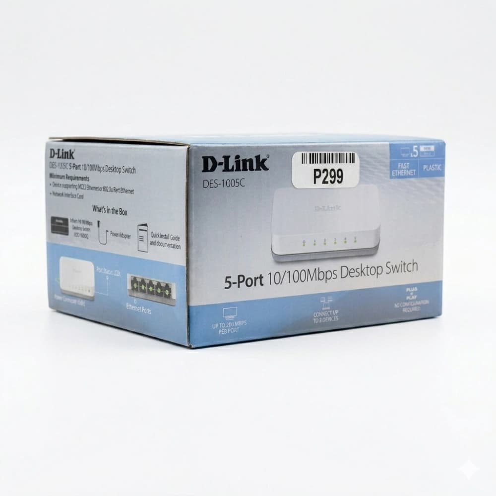 D-Link Desktop LAN Switch 5 Port Normal DES-1005