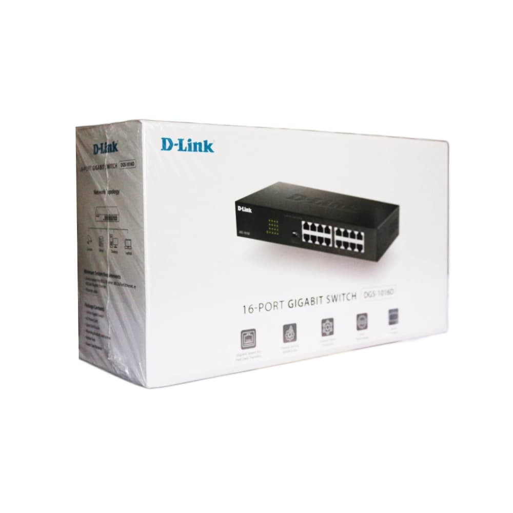 D-Link Desktop LAN Switch 16 Port Gigabit DGS-1016D