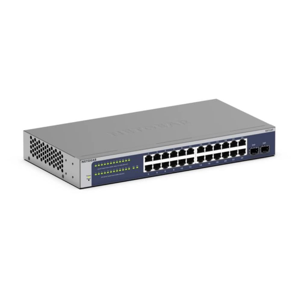NETGEAR 24-Port Gigabit Ethernet Smart Switch with 2 Dedicated SFP Ports (GS724T v6)