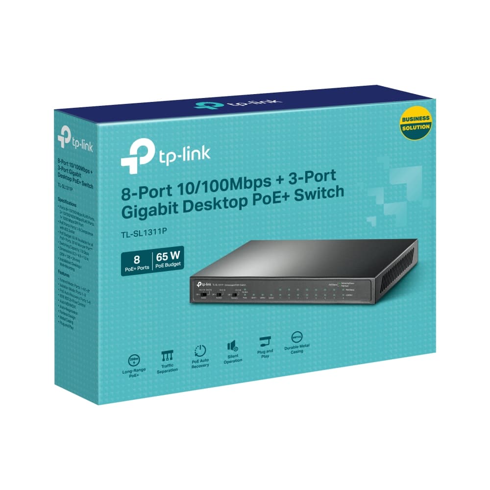 TP-Link Poe Switch 8 Port ( 8FE + 2GE+ 1GE SFP Port) TL-SL1311P