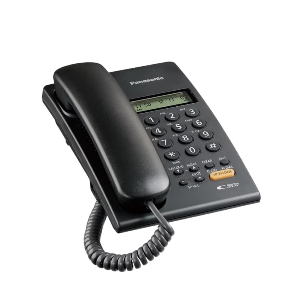 Panasonic Wired Telephone Set with Hands-Free Speakerphone Black (KX-TSC62SX)