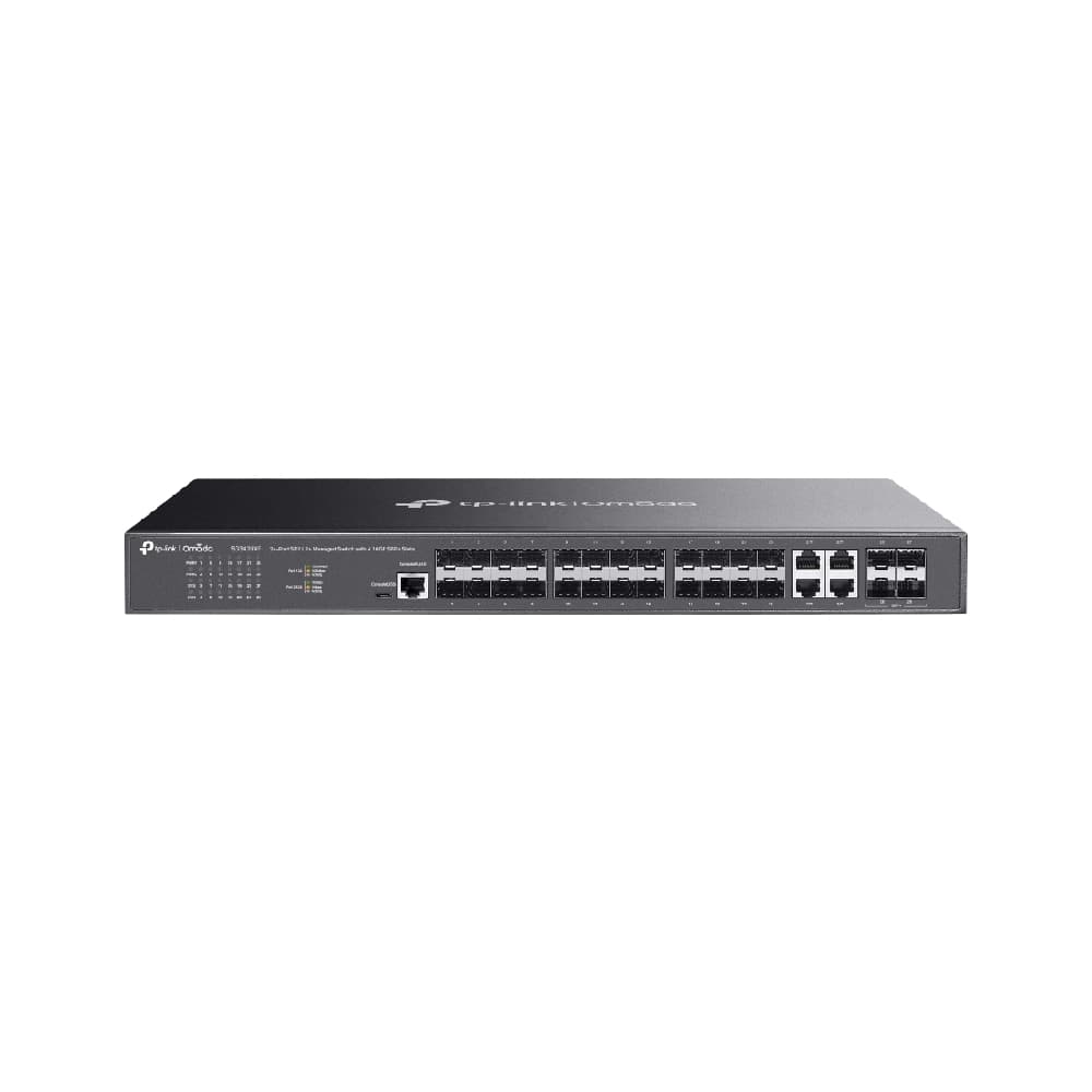 TP-Link Omada Fiber Switch 24 Port SFP L2+ Managed Switch with 4 10GE SFP+ Ports (SG3428XF)