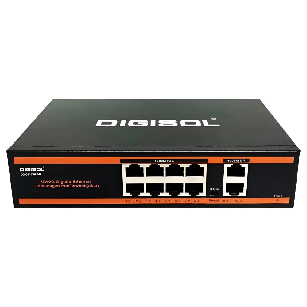Digisol Poe Switch 8 Port 150w (8GE + 2GE) DG-GS1010PF-B