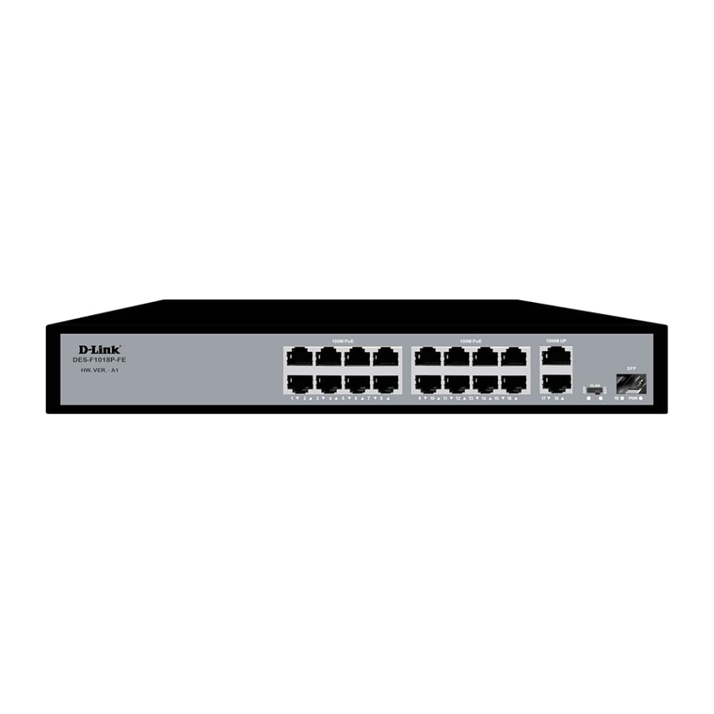 D-link Poe Switch 16 Port (16 FE+ 2 GE + 1 SFP Port) DES-F1018P-FE