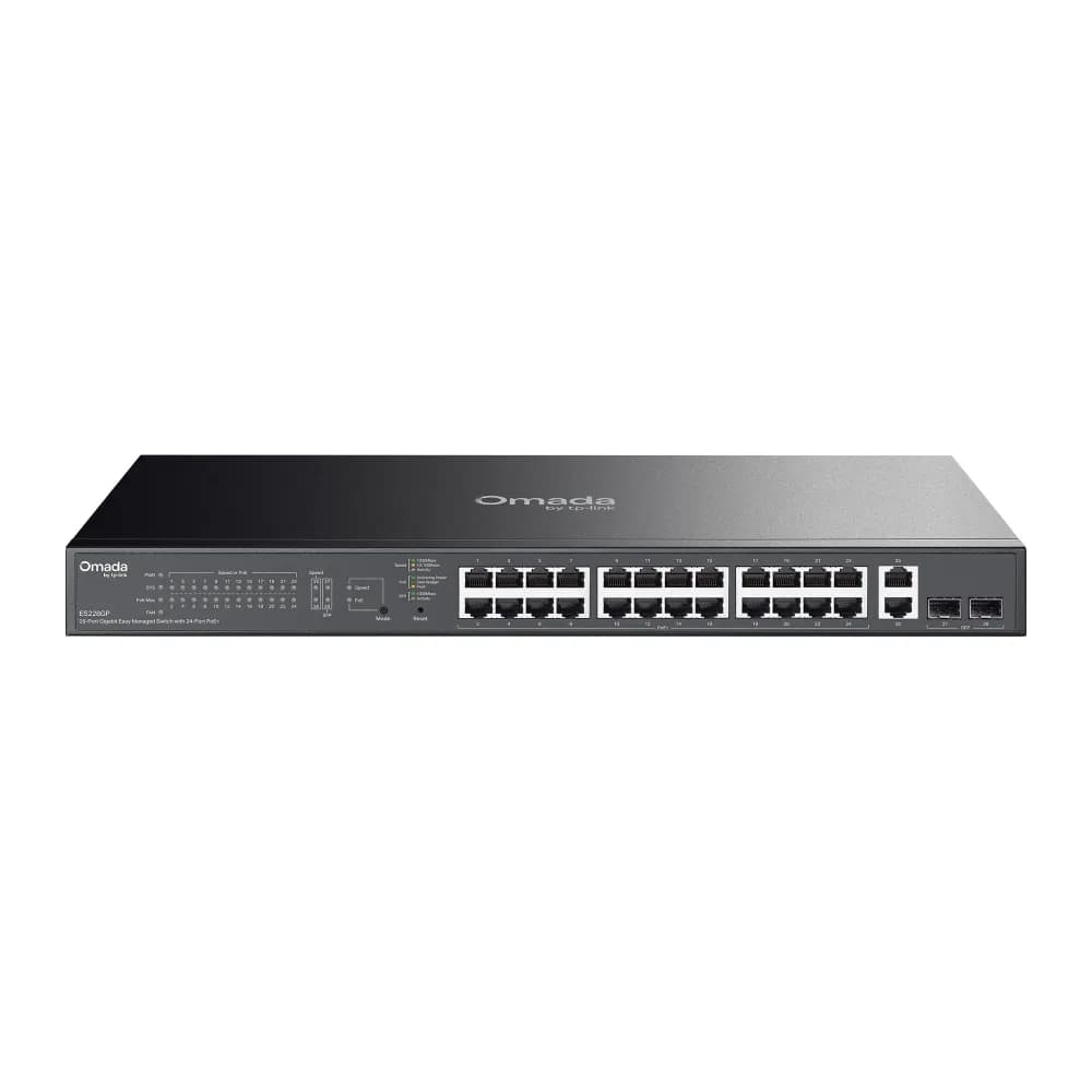 TP-Link Omada 28 Port PoE+ Gigabit Easy Managed Switch (24 GE + 2 GE + 2 GE SFP Uplinks) ES228GP