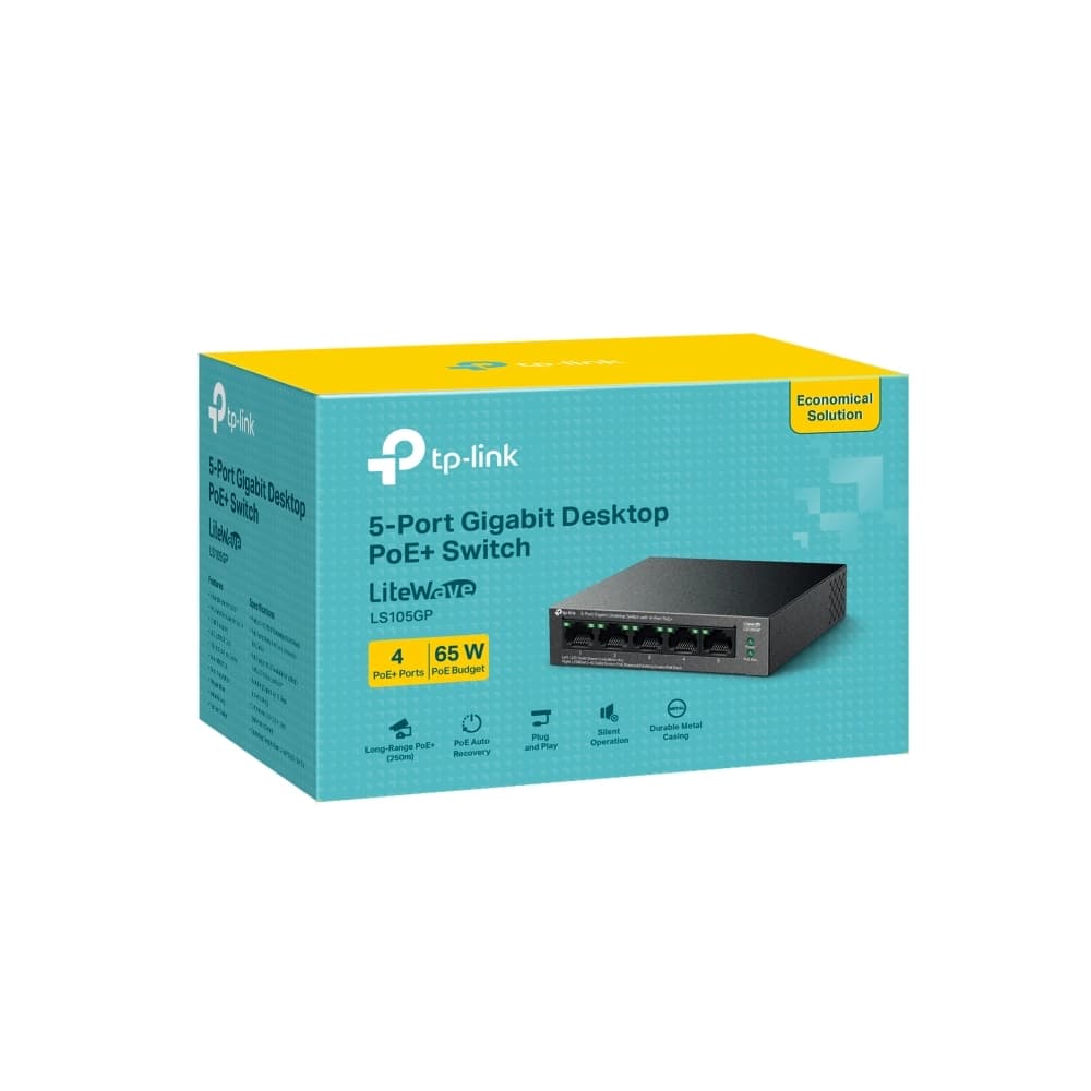TP-Link PoE+ Switch 5 Port (4 GE + 1 GE Port) LS105GP